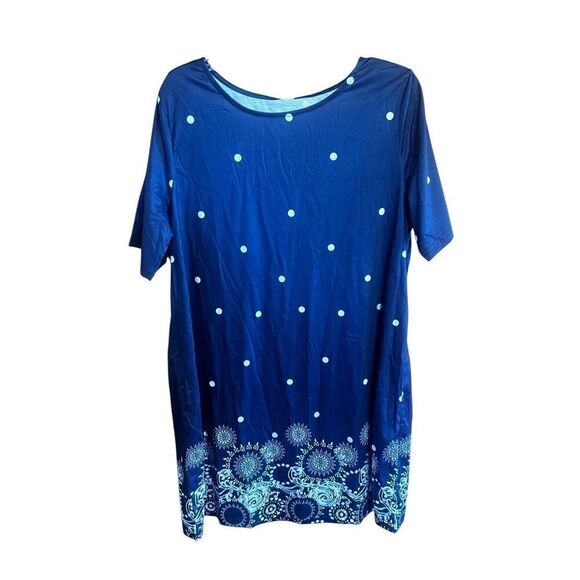 Romwe Navy/white polka Dot Shift Dress Sz XL NWT - Picture 1 of 7
